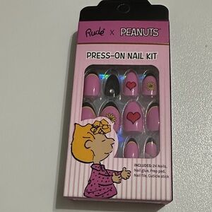 RUDE Pink and Black Press-On Nail Kit